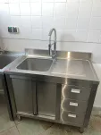 Stainless Steel Sink with storage drawers and faucet - 5