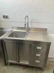 Stainless Steel Sink with storage drawers and faucet - 4