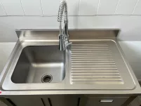 Stainless Steel Sink with storage drawers and faucet - 2