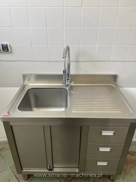 Stainless Steel Sink with storage drawers and faucet